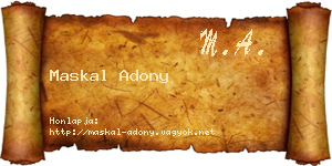 Maskal Adony névjegykártya